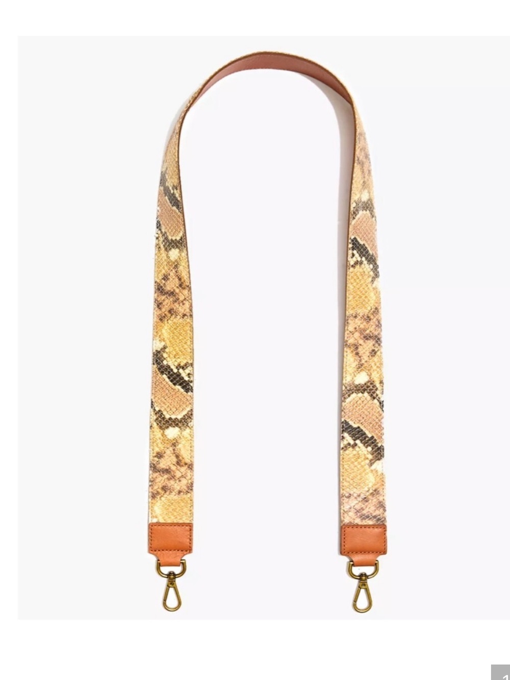 Madewell Snakeskin-Embossed Leather Bag Strap in Tan, Gold, and Black